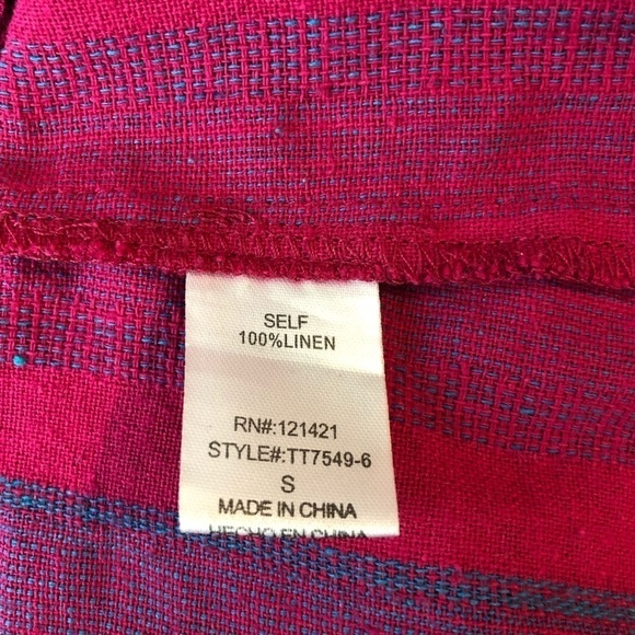 Ellison Linen Pink Lagenlook Sleeveless Top - Picture 7 of 9